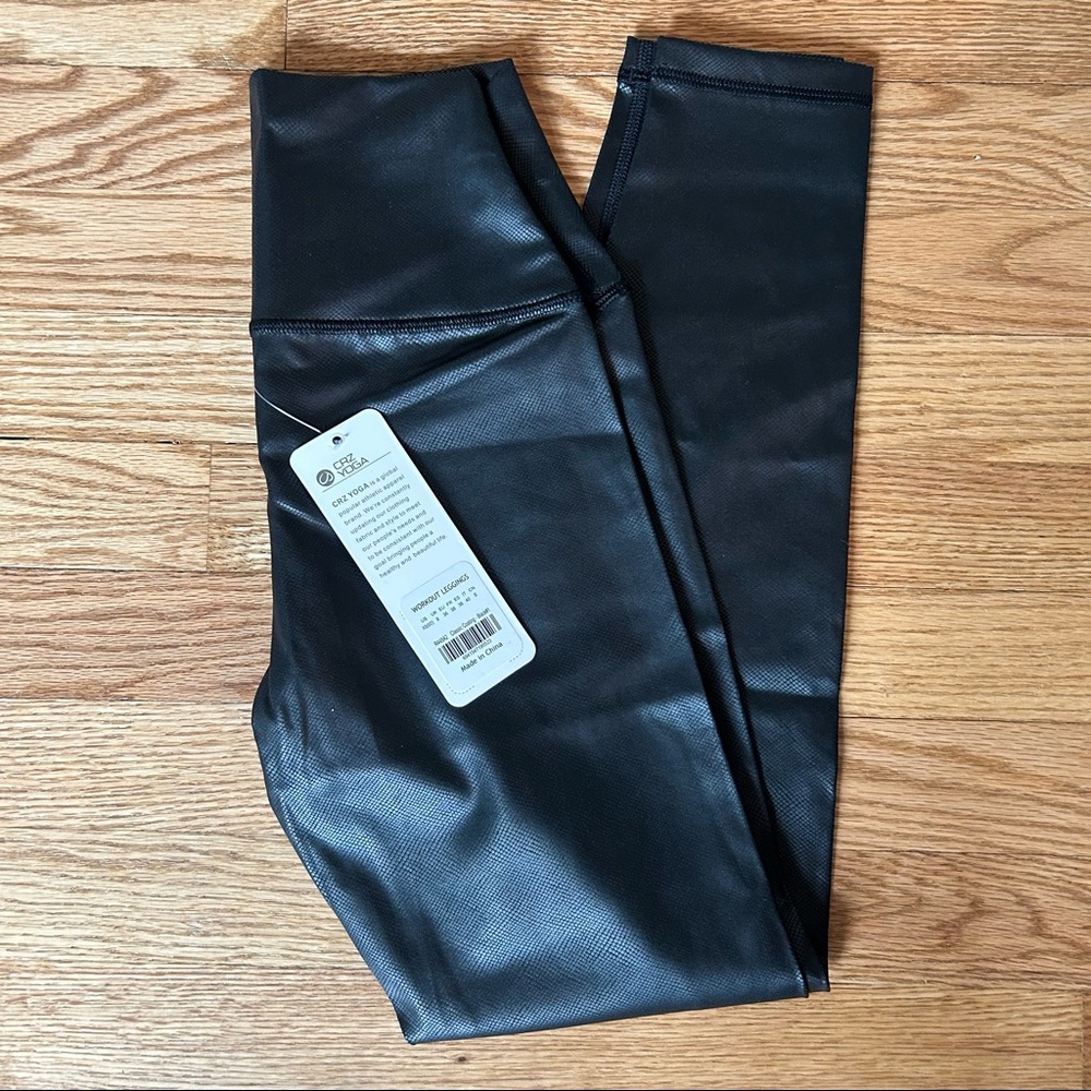 NWT CRZ YOGA Matte Faux Leather Leggings